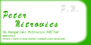 peter mitrovics business card